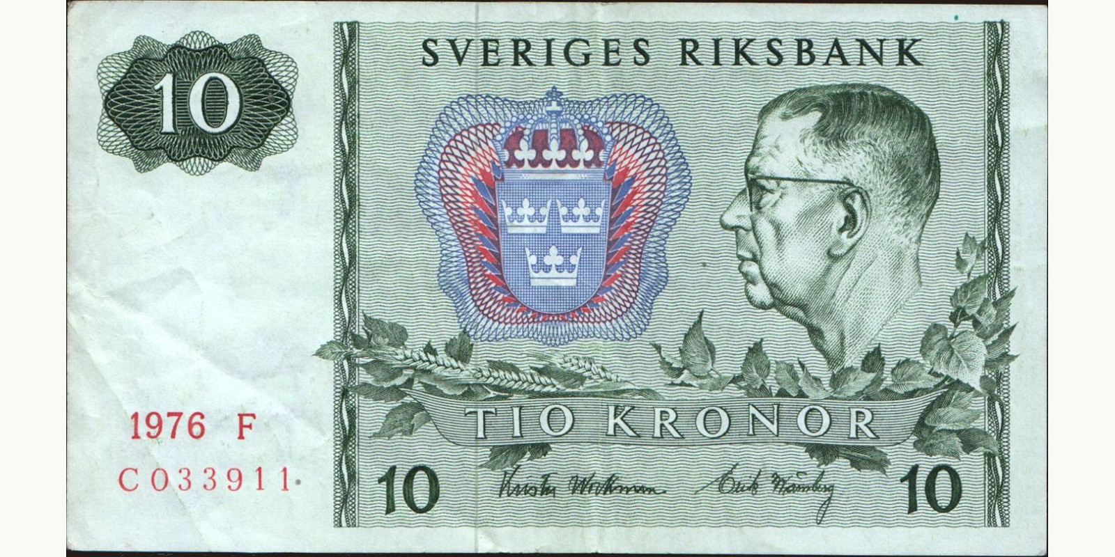 10 kronor Sweden 1976 — Front side