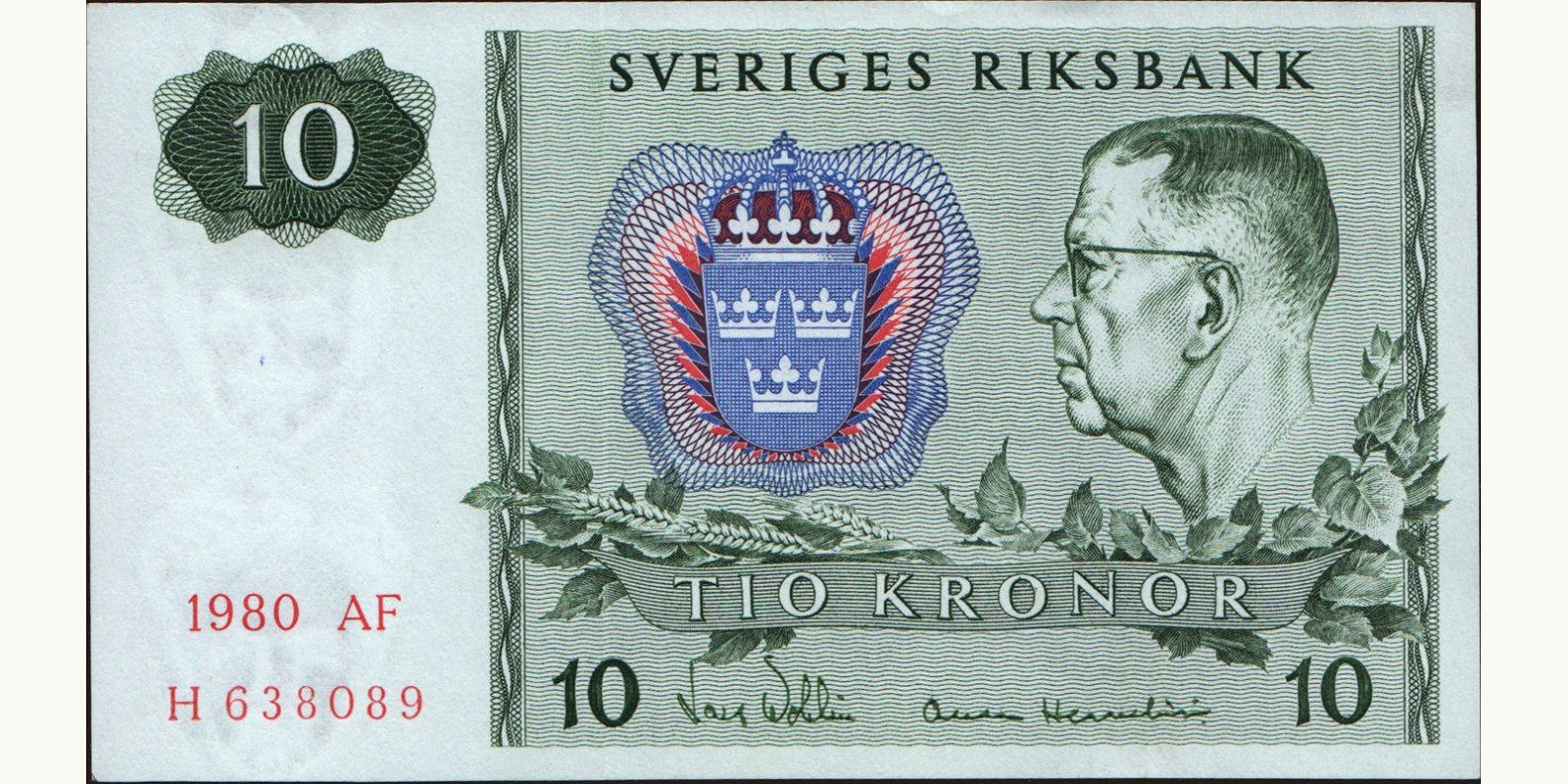 10 kronor Sweden 1980 — Front side