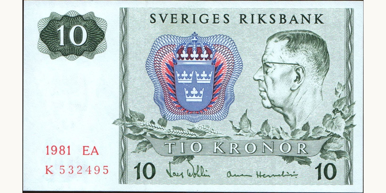 10 kronor Sweden 1981 — Front side