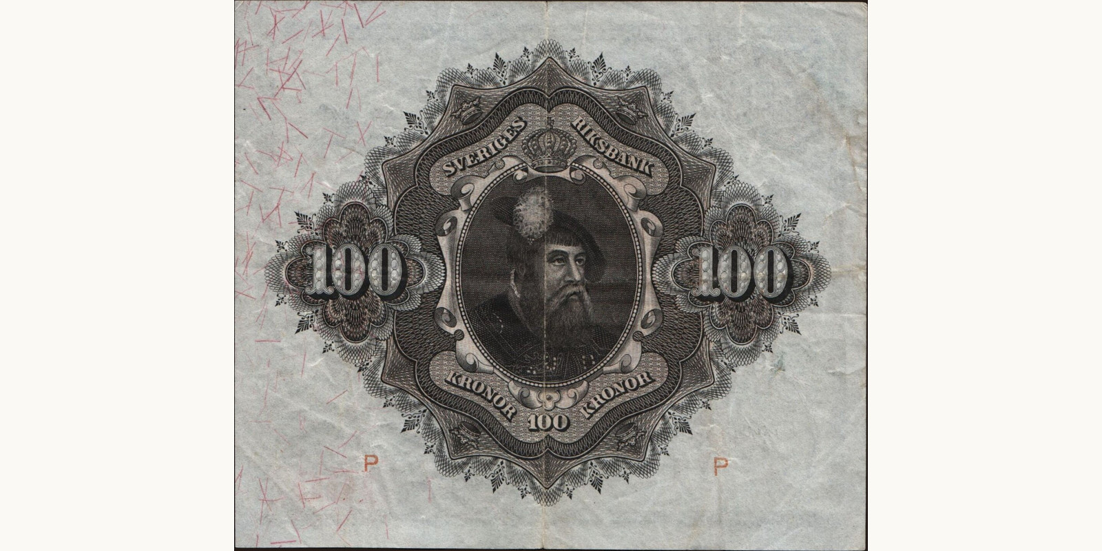 100 kronor Sweden 1943 — Back side