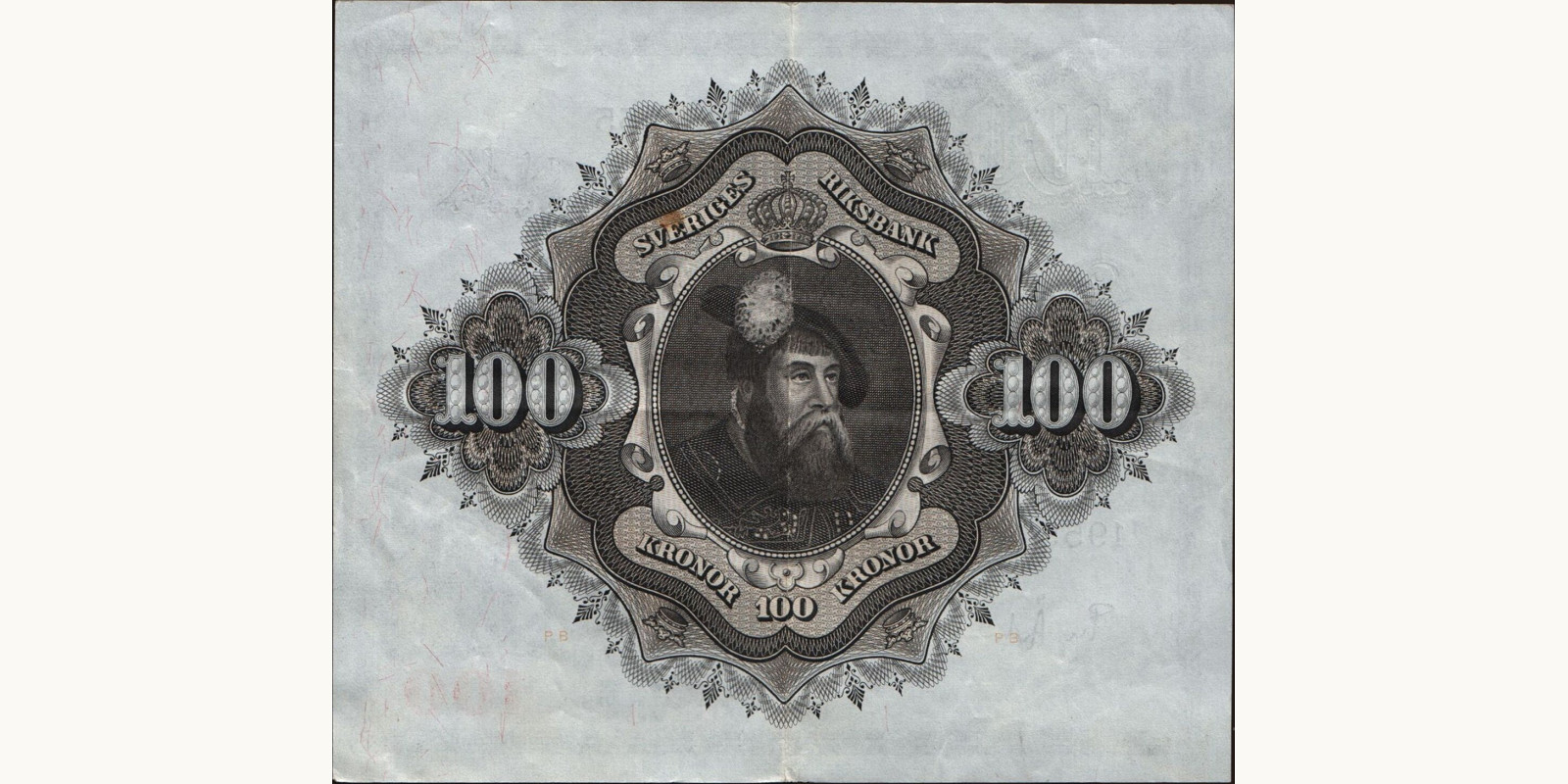 100 kronor Sweden 1955 — Back side
