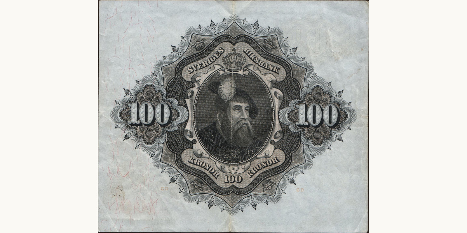 100 kronor Швеция 1960 — Оборотная сторона