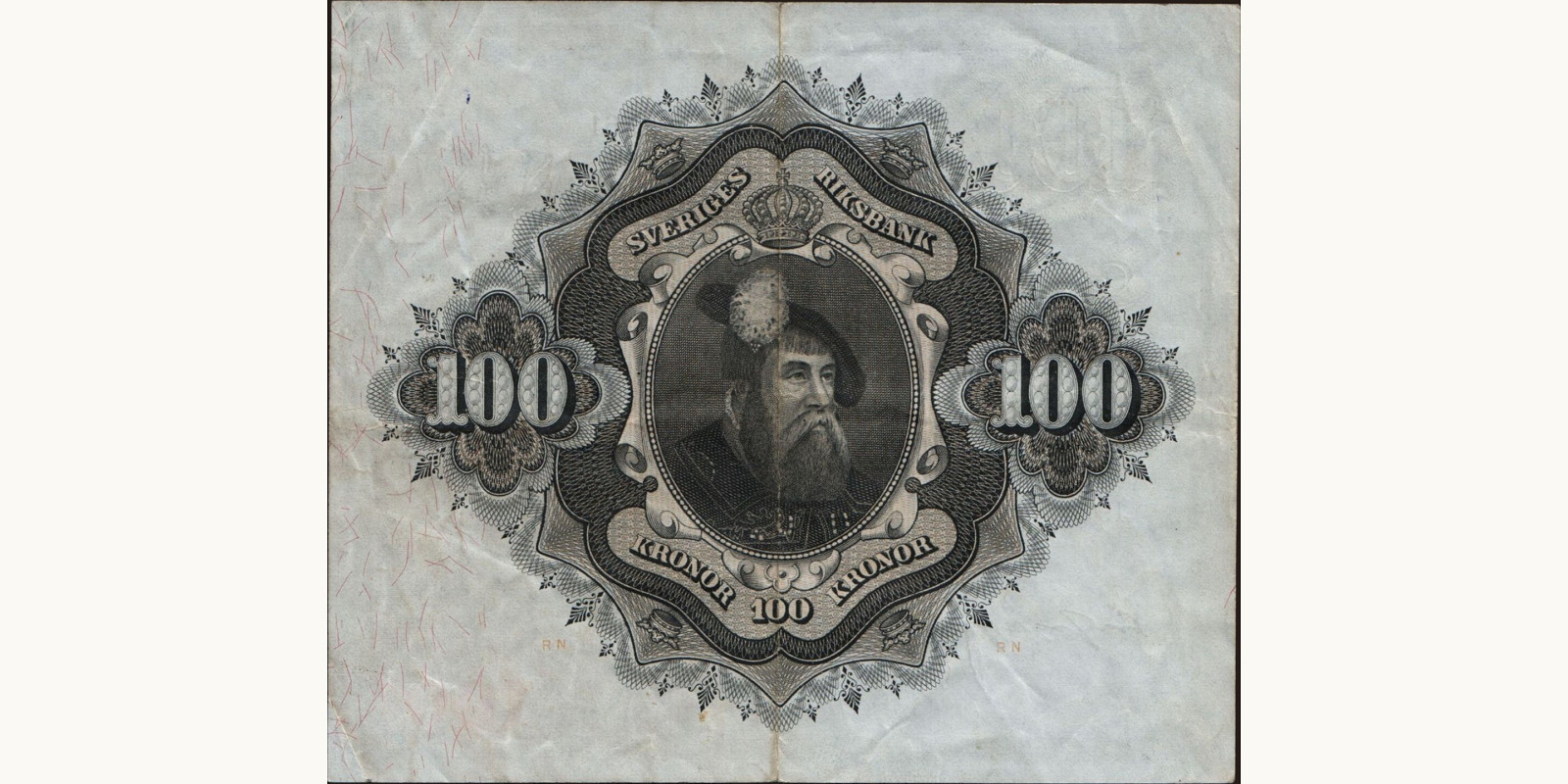 100 kronor Швеция 1961 — Оборотная сторона