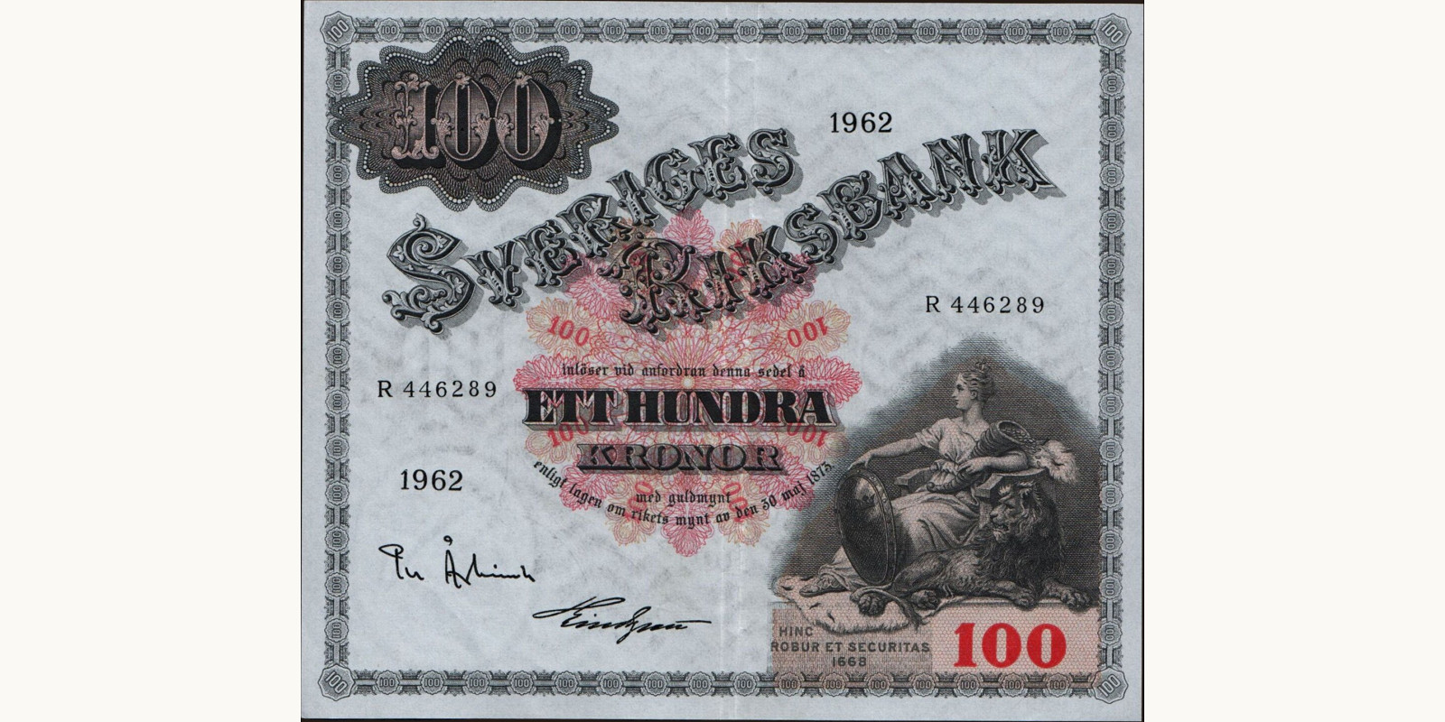 100 kronor Sweden 1962 — Front side