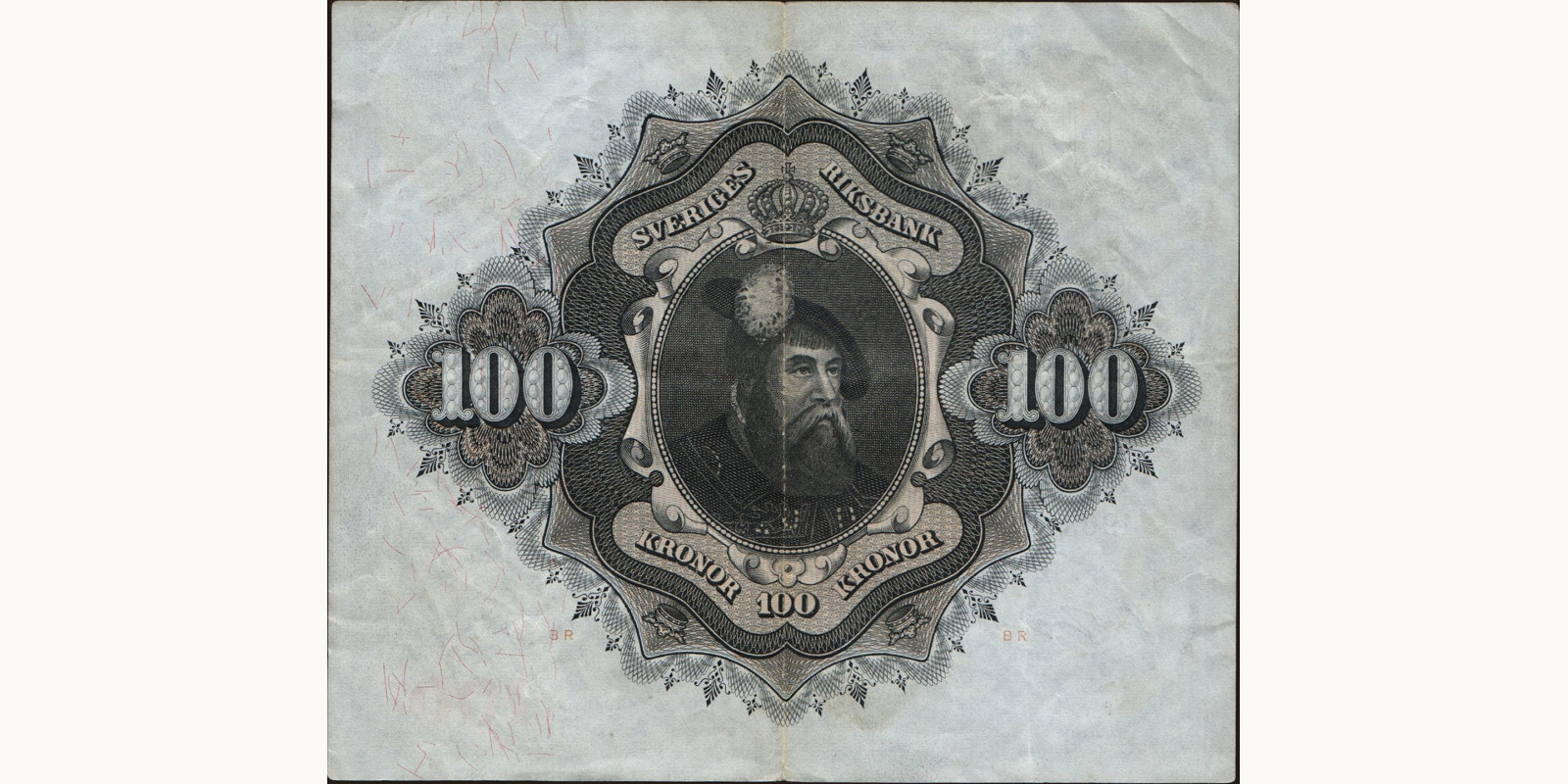 100 kronor Sweden 1963 — Back side