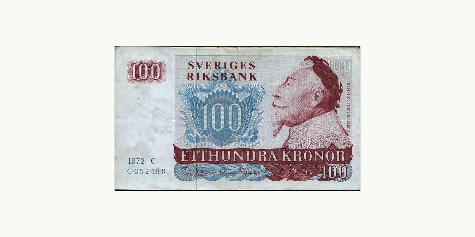 100 kronor Sweden 1971 — Front side