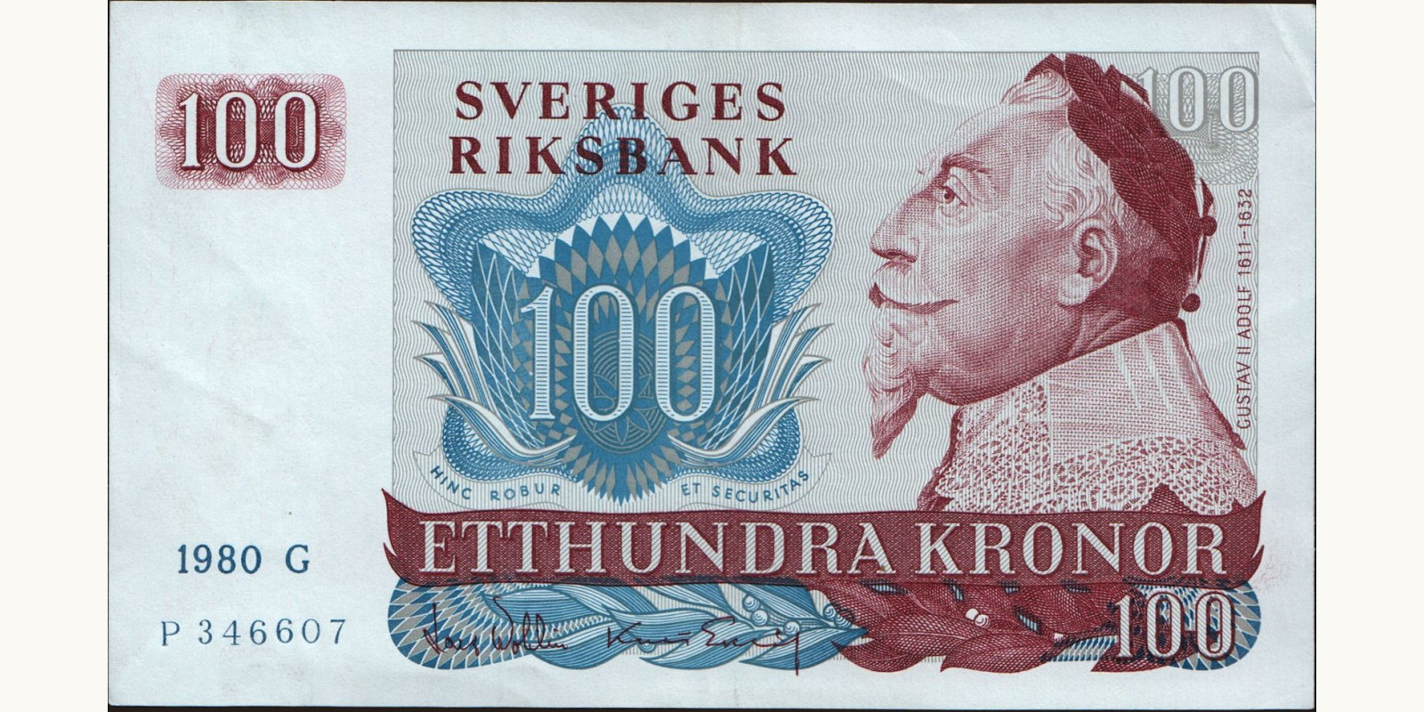 100 kronor Швеция 1980 — Лицевая сторона