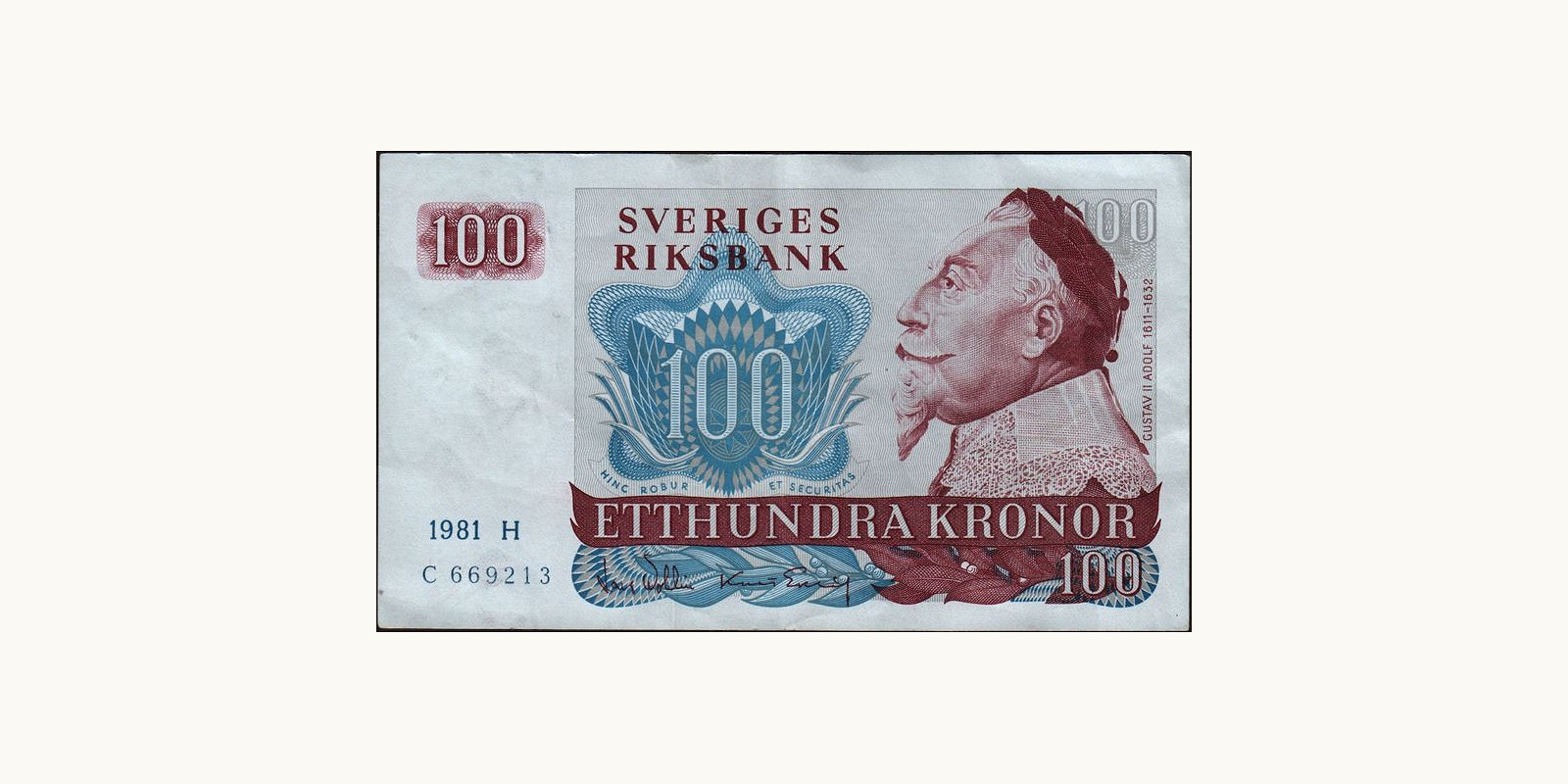 100 kronor Sweden 1981 — Front side