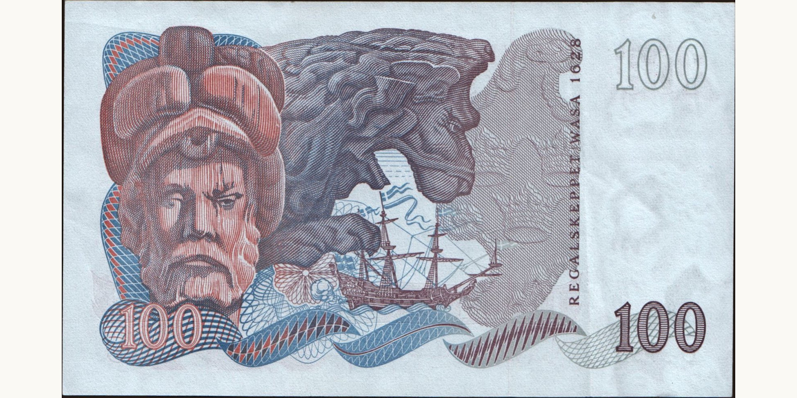 100 kronor Sweden 1982 — Back side