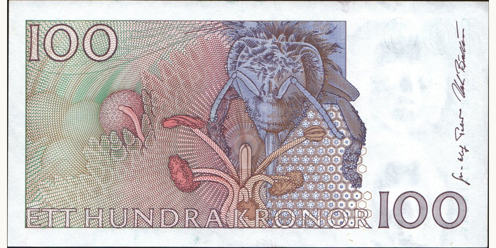 100 kronor Швеция 1996 — Оборотная сторона