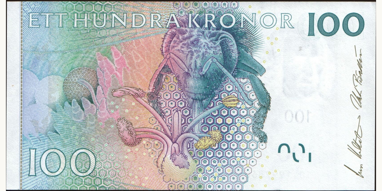 100 kronor Швеция 2001 — Оборотная сторона
