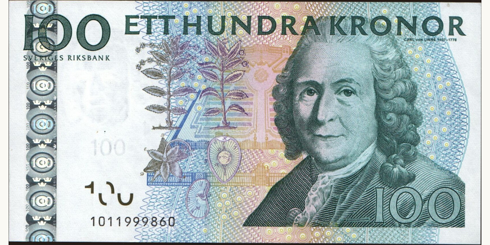 100 kronor Швеция 2001 — Лицевая сторона