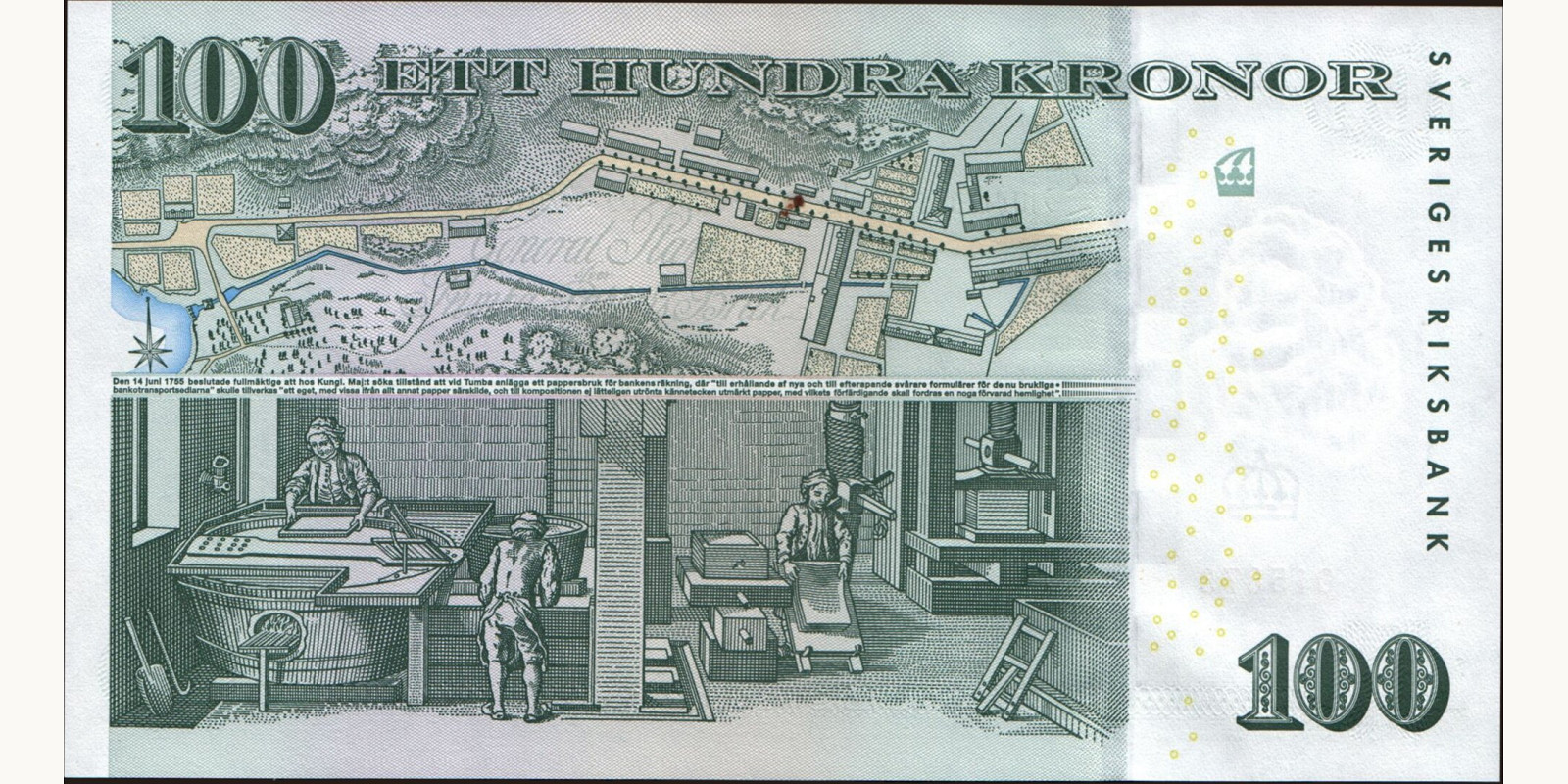 100 kronor Sweden 2005 — Back side