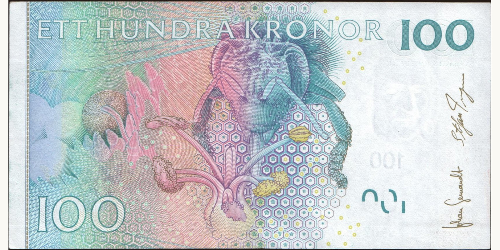 100 kronor Швеция 2009 — Оборотная сторона