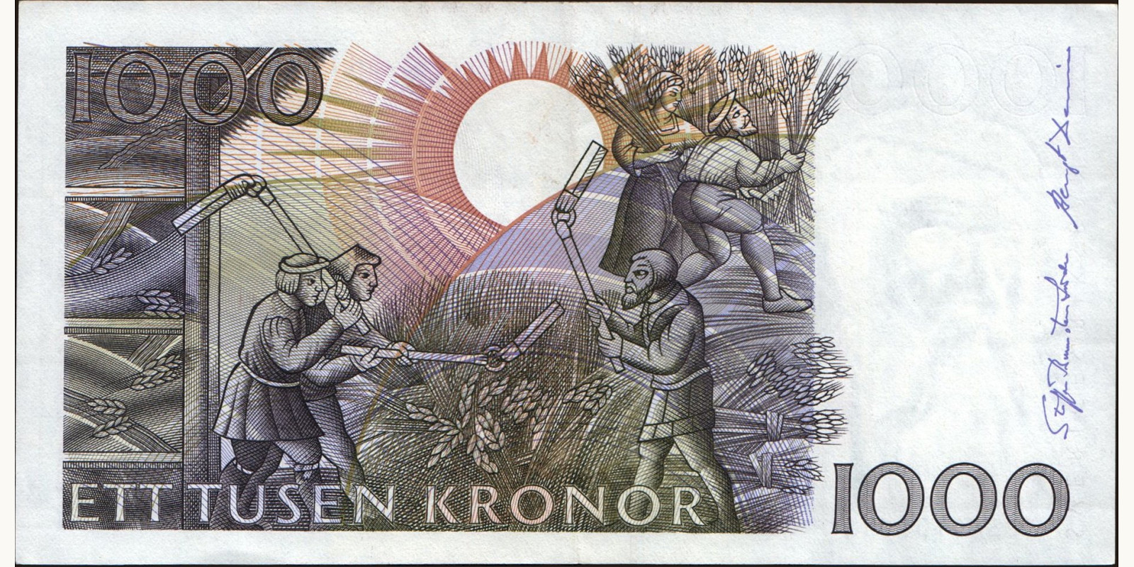 1000 kronor Sweden 1992 — Back side