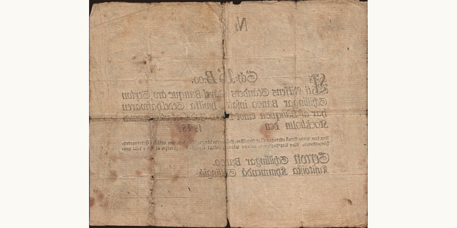 16 schillingar Sweden 1848 — Back side