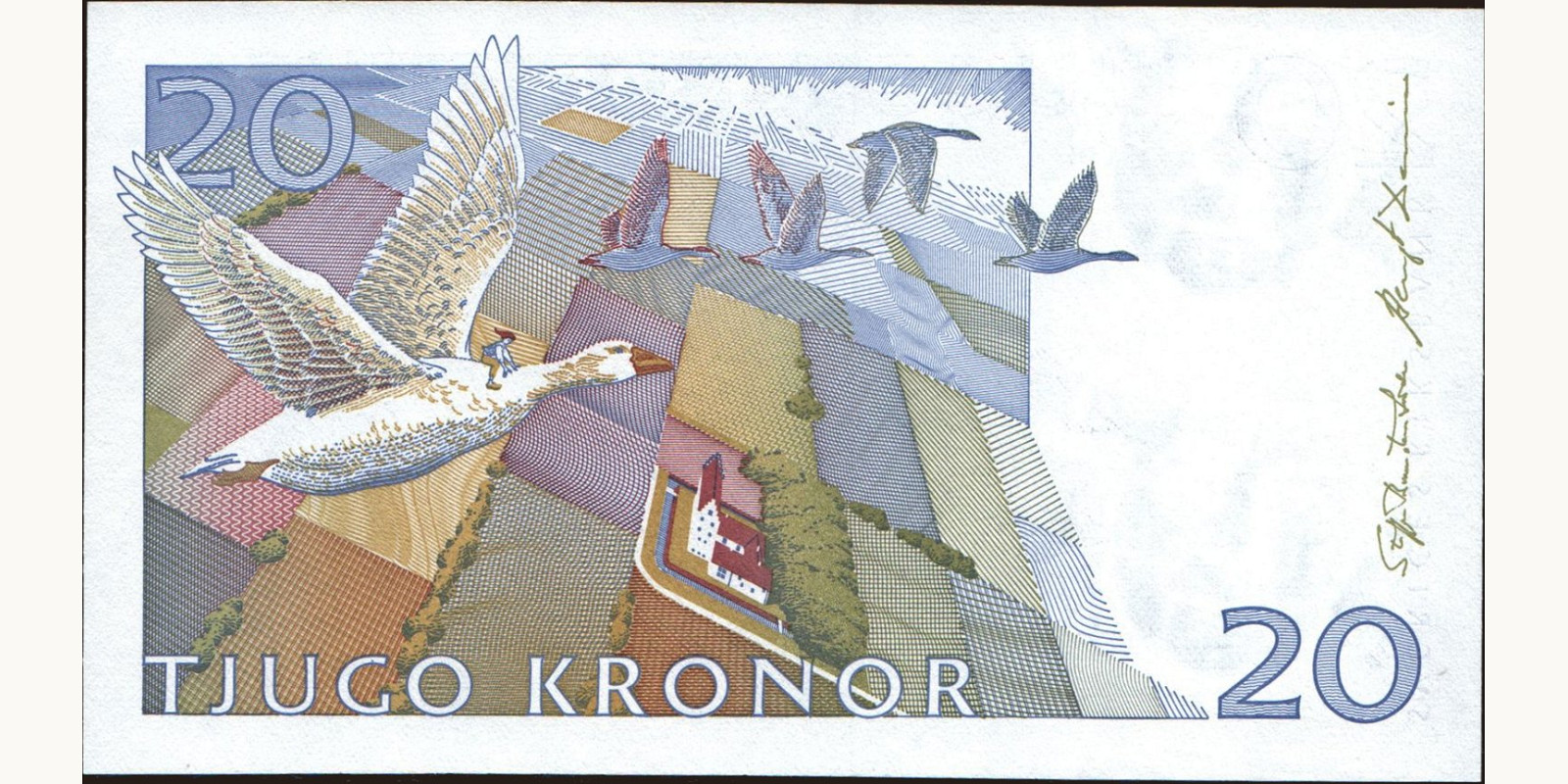 20 kronor Швеция 1992 — Оборотная сторона