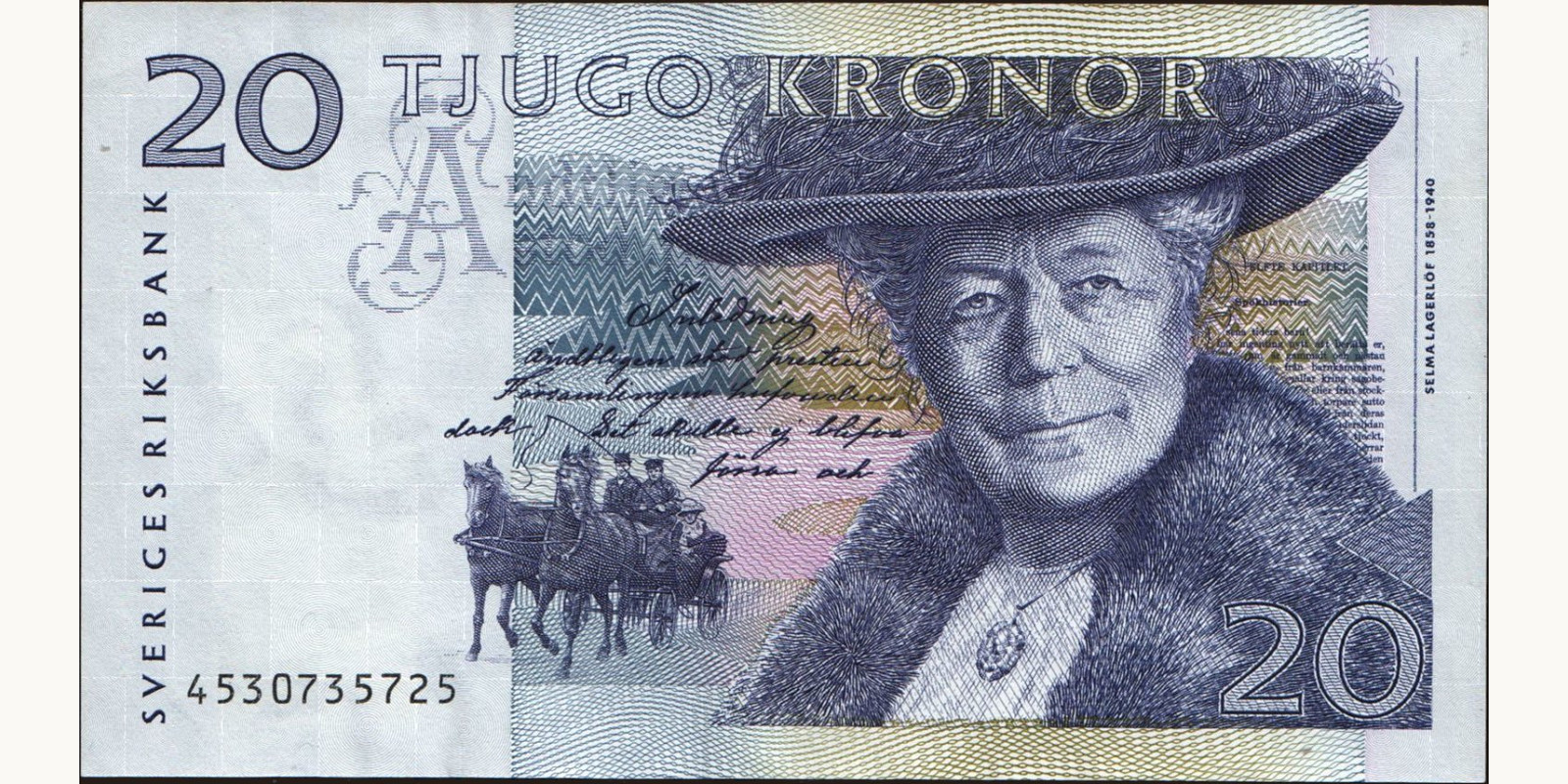 20 kronor Швеция 1994 — Лицевая сторона