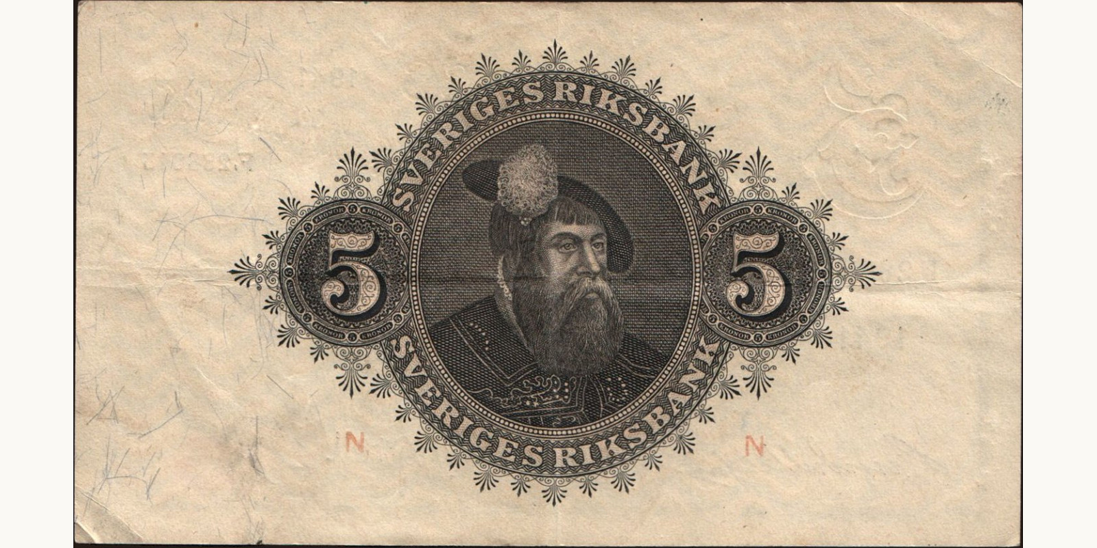 5 kronor Sweden 1941 — Back side