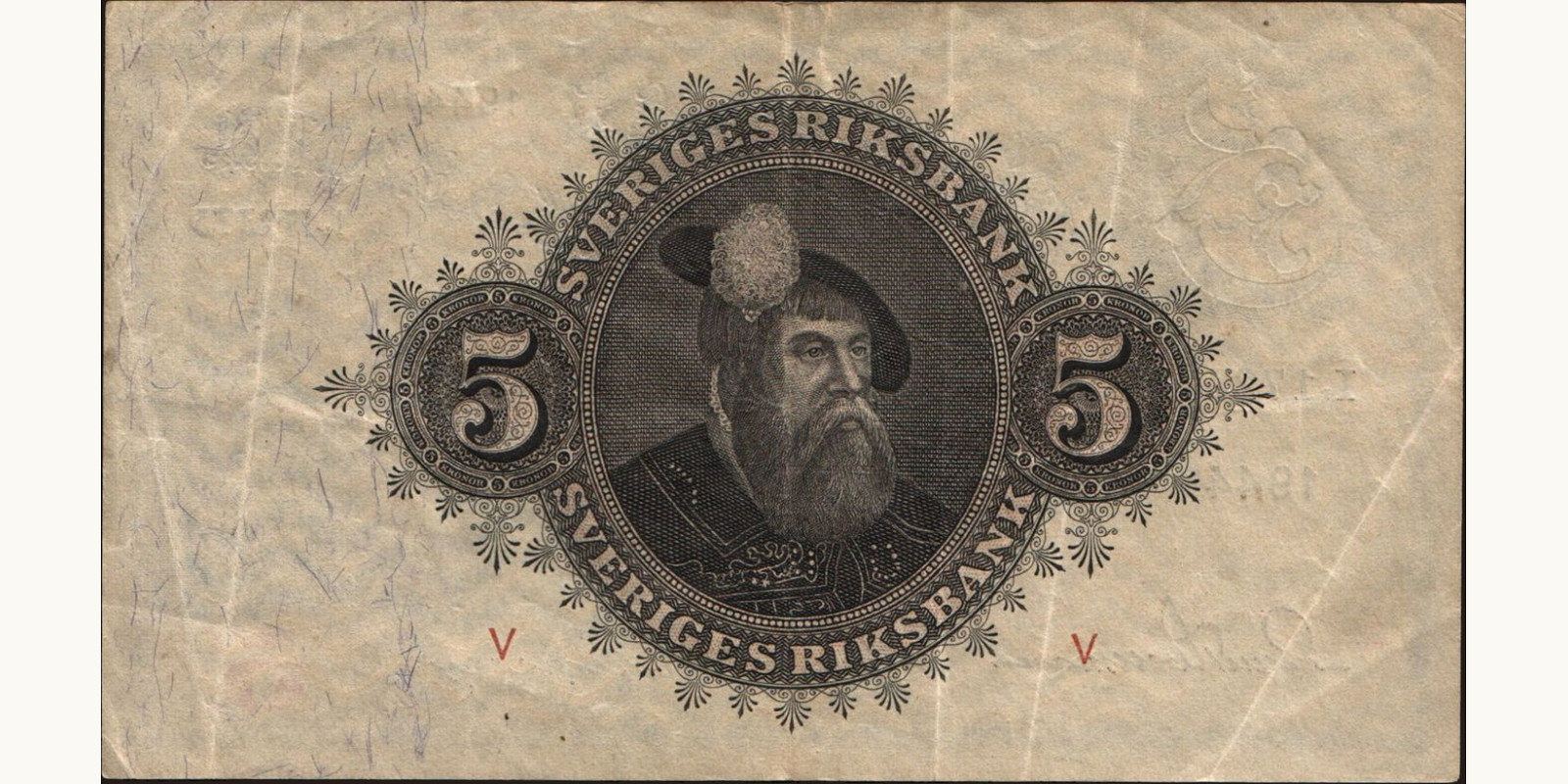 5 kronor Sweden 1944 — Back side