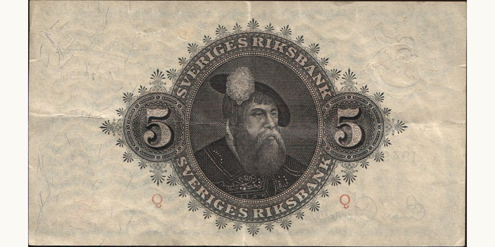 5 kronor Sweden 1949 — Back side