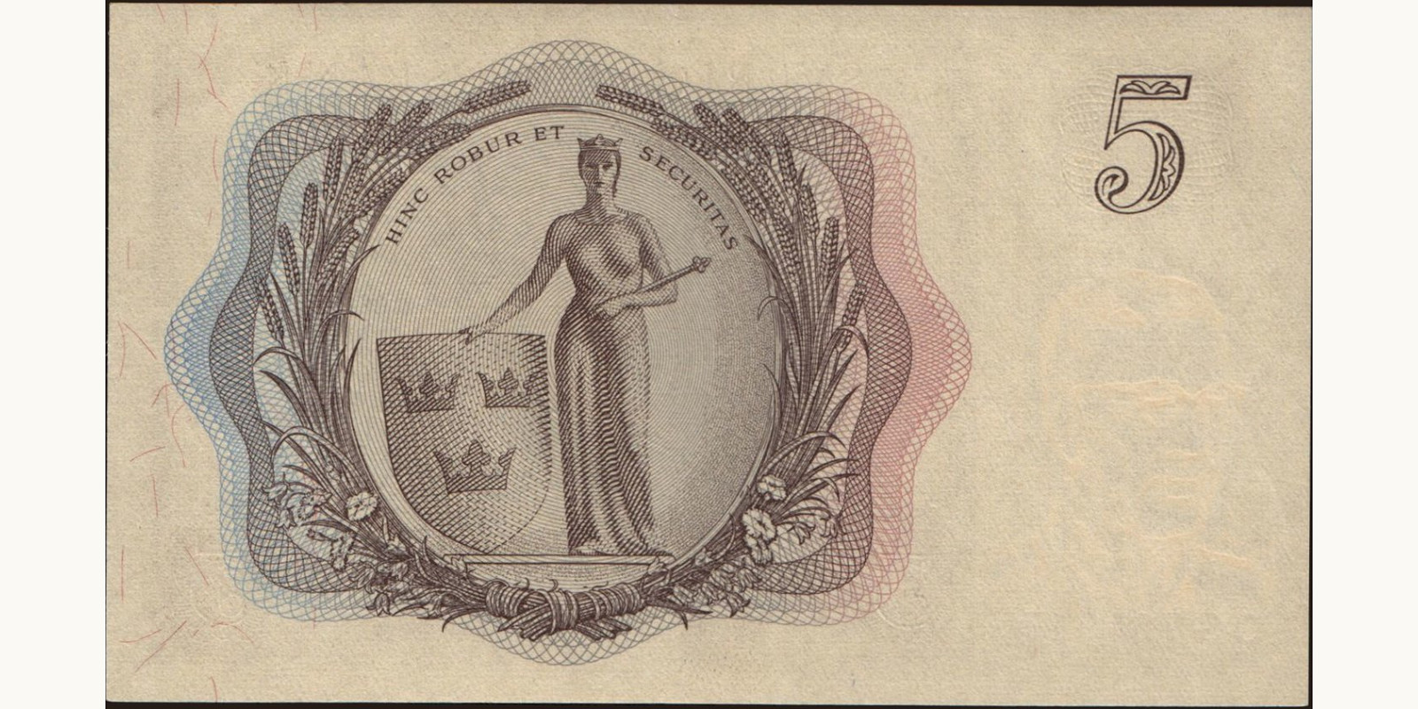 5 kronor Sweden 1959 — Back side