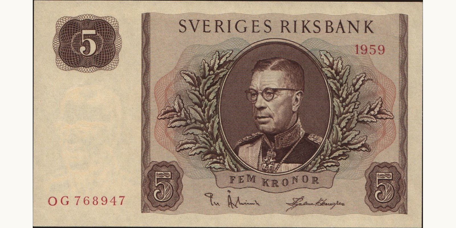 5 kronor Sweden 1959 — Front side
