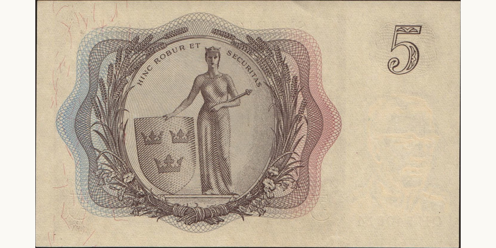 5 kronor Sweden 1960 — Back side