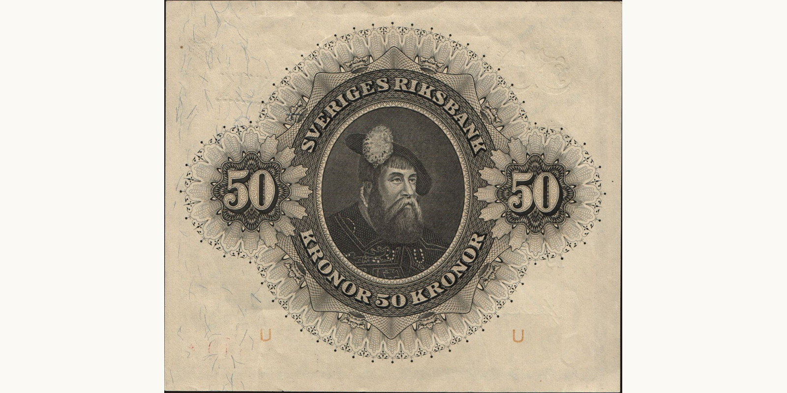 50 kronor Швеция 1953 — Оборотная сторона