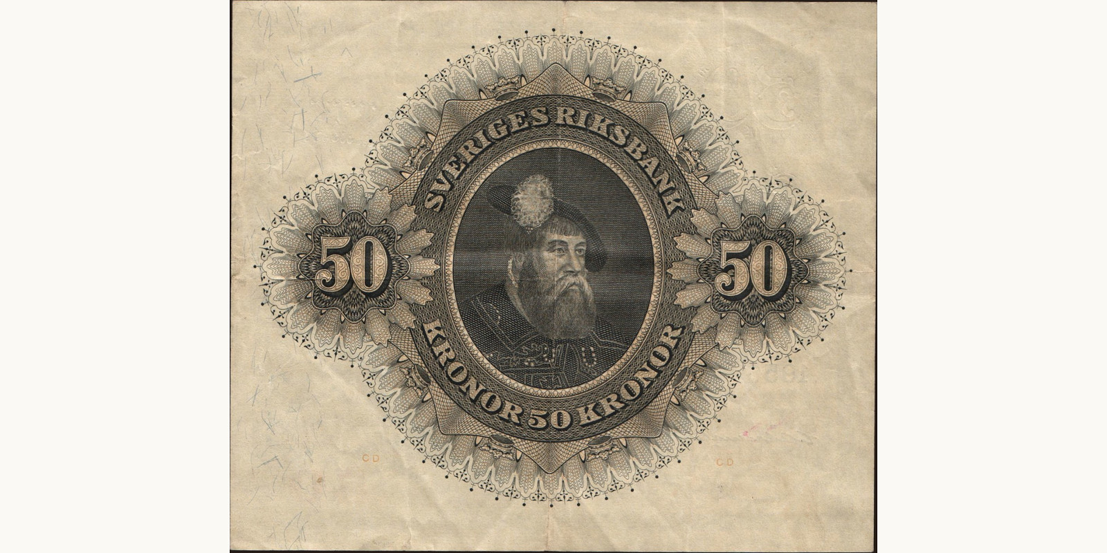 50 kronor Sweden 1956 — Back side