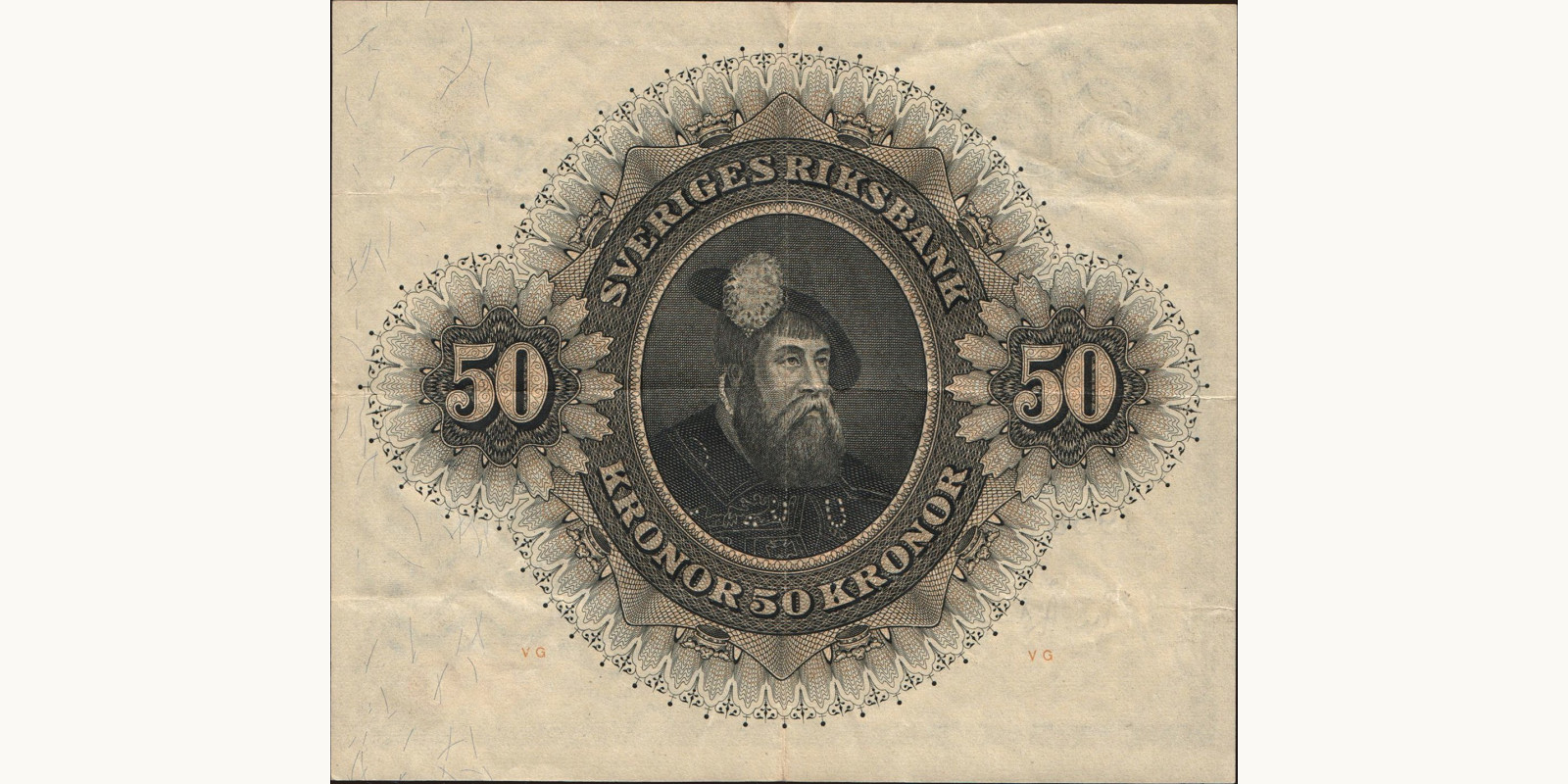 50 kronor Sweden 1958 — Back side