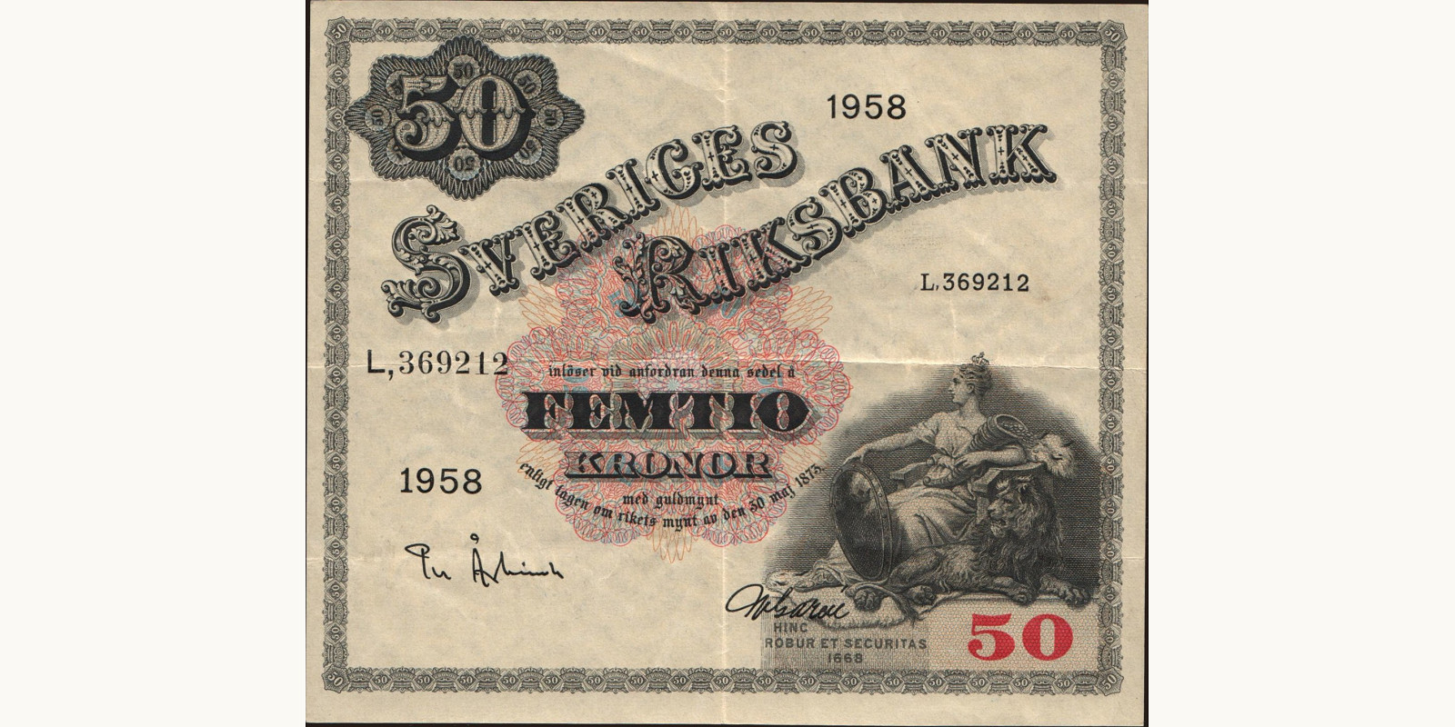 50 kronor Sweden 1958 — Front side