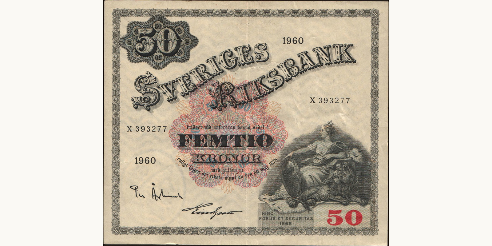 50 kronor Швеция 1960 — Лицевая сторона