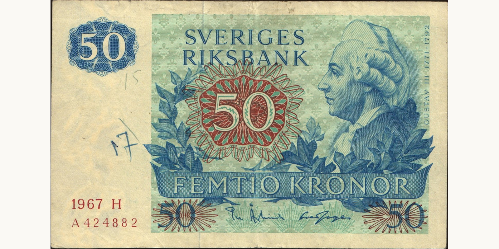 50 kronor Sweden 1967 — Front side