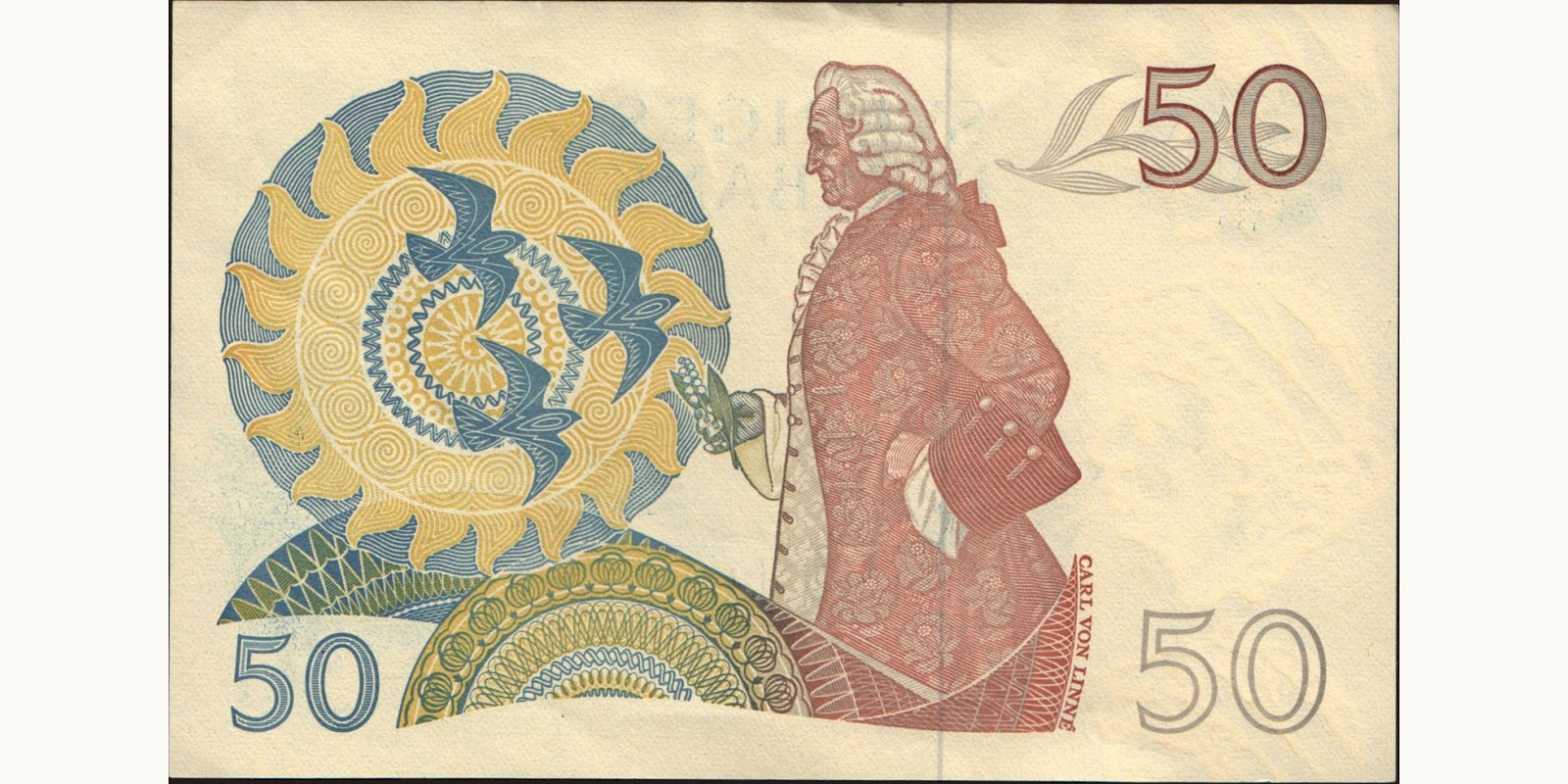 50 kronor Sweden 1976 — Back side