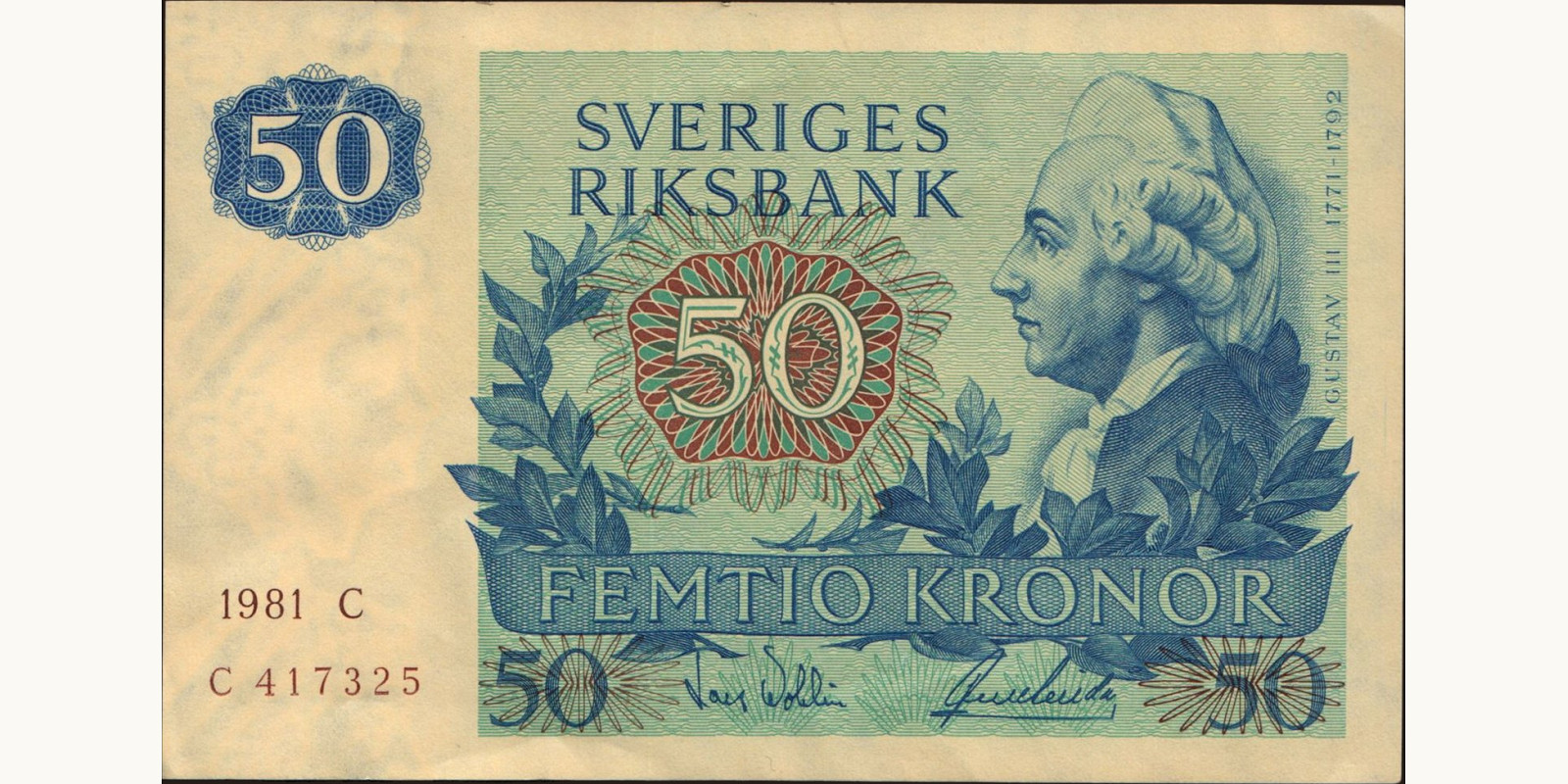 50 kronor Швеция 1981 — Лицевая сторона