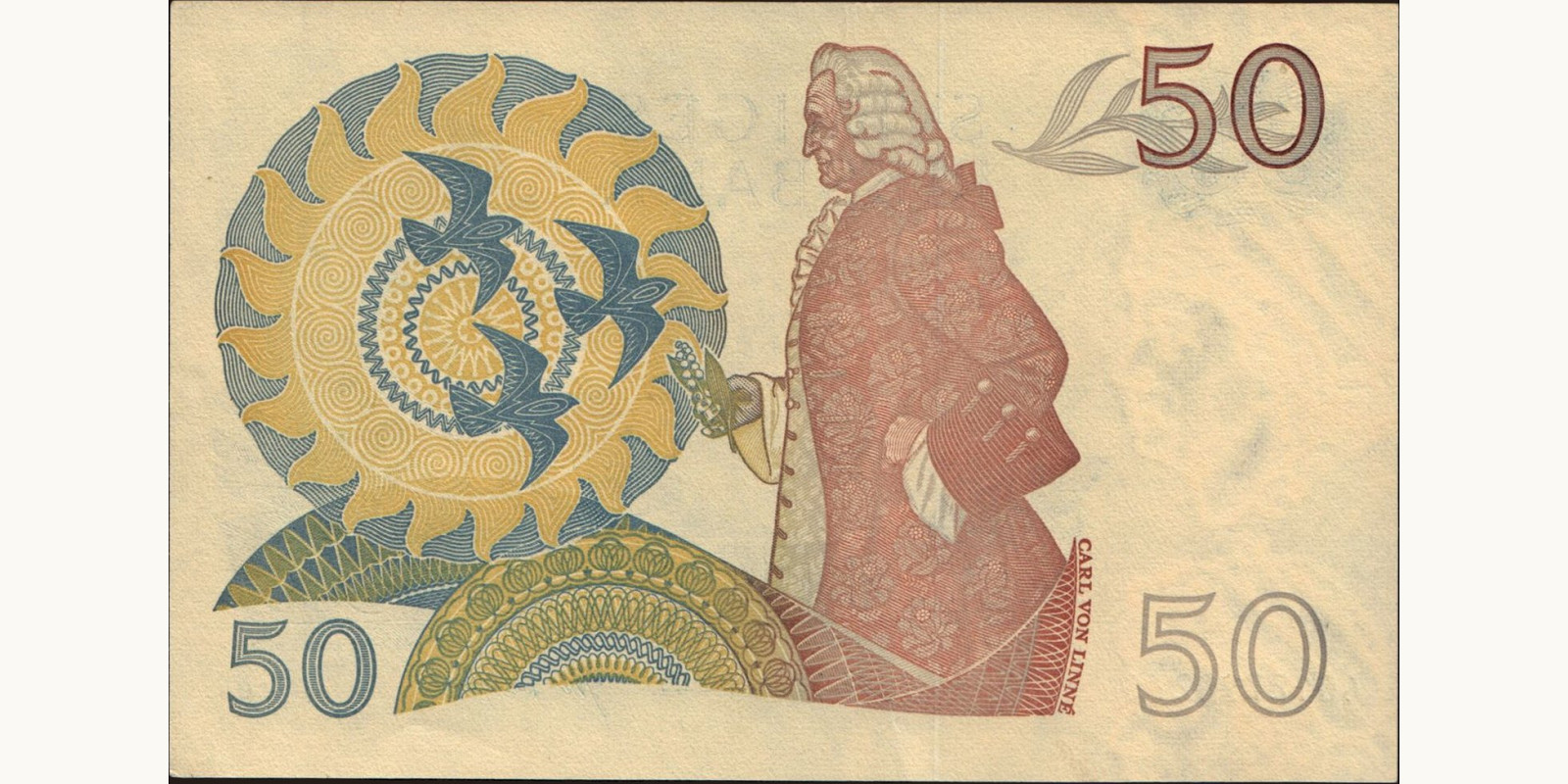 50 kronor Швеция 1984 — Оборотная сторона