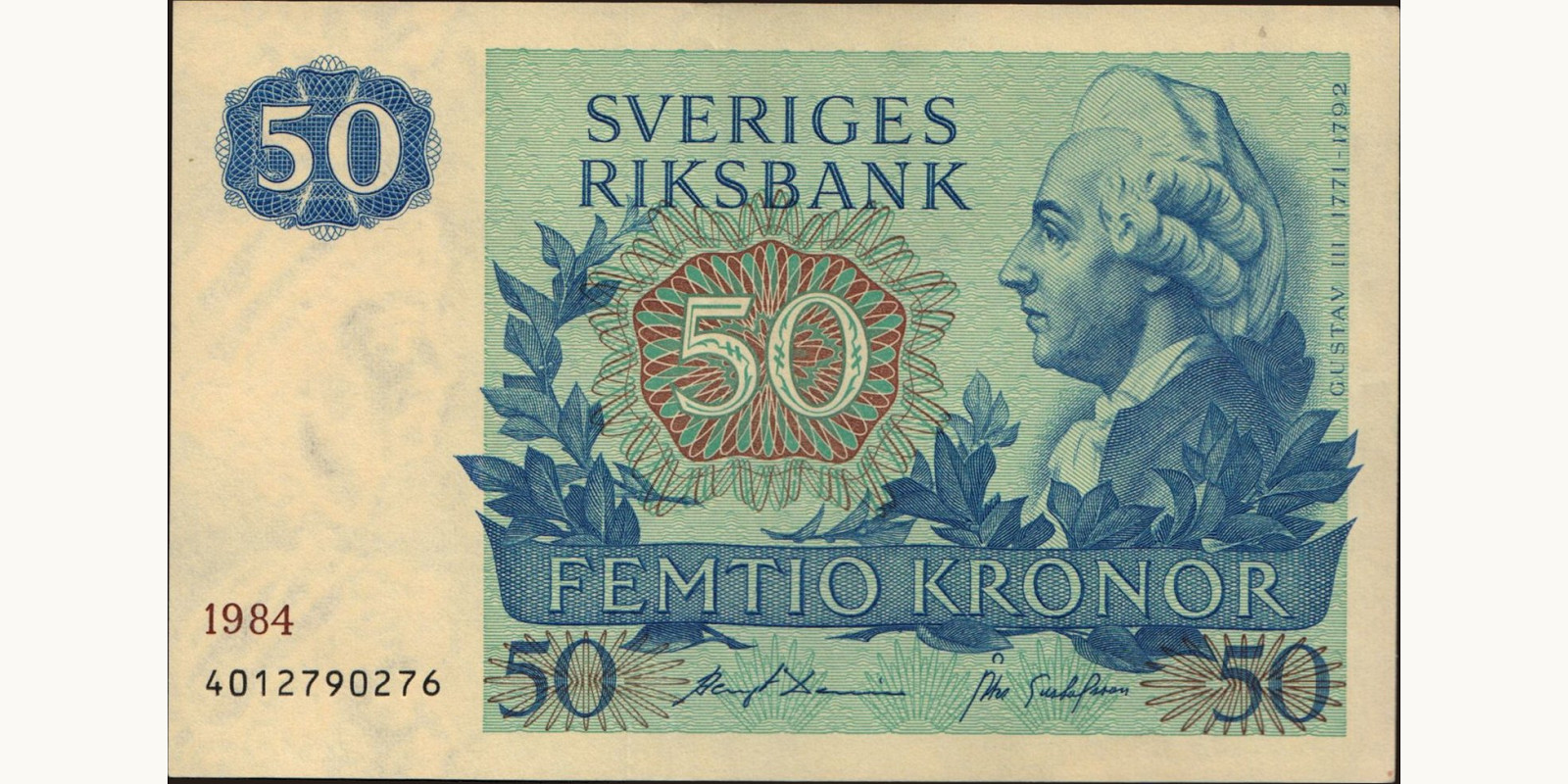 50 kronor Швеция 1984 — Лицевая сторона