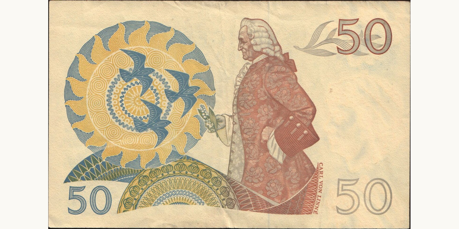 50 kronor Швеция 1986 — Оборотная сторона