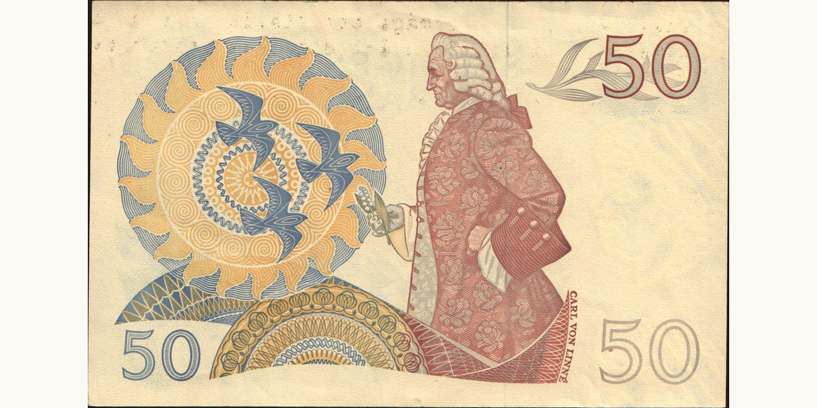 50 kronor Sweden 1989 — Back side