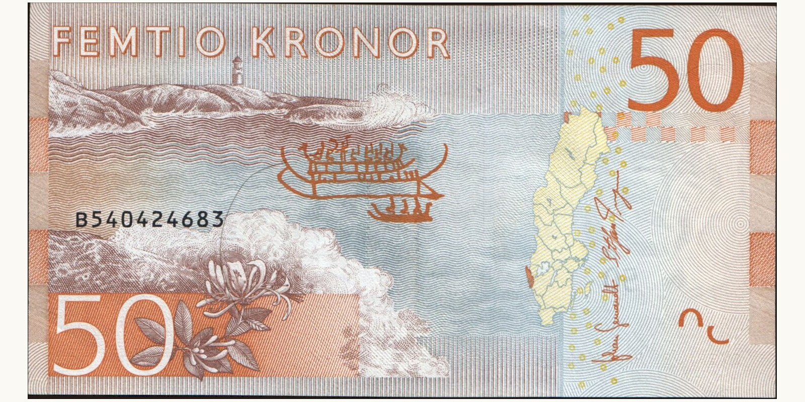50 kronor Sweden 2015 — Back side