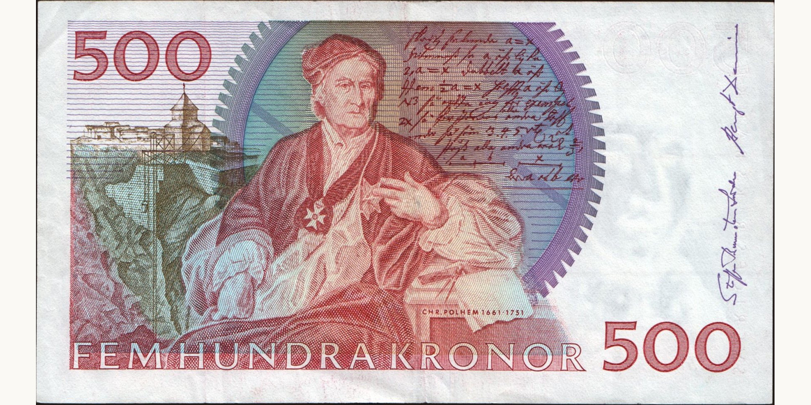500 kronor Sweden 1992 — Back side
