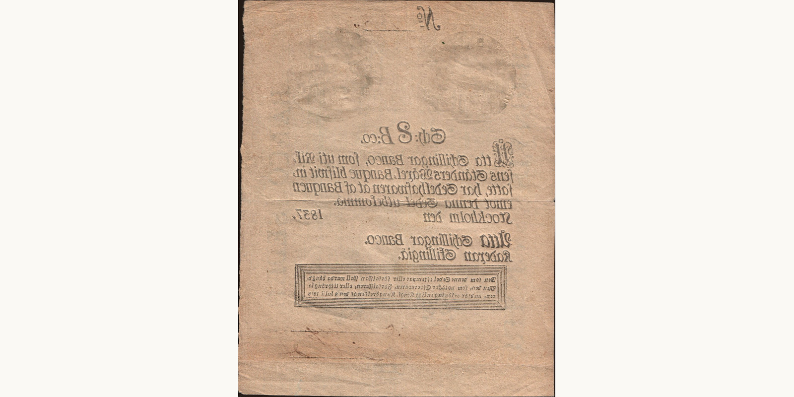 8 schillingar Sweden 1837 — Back side