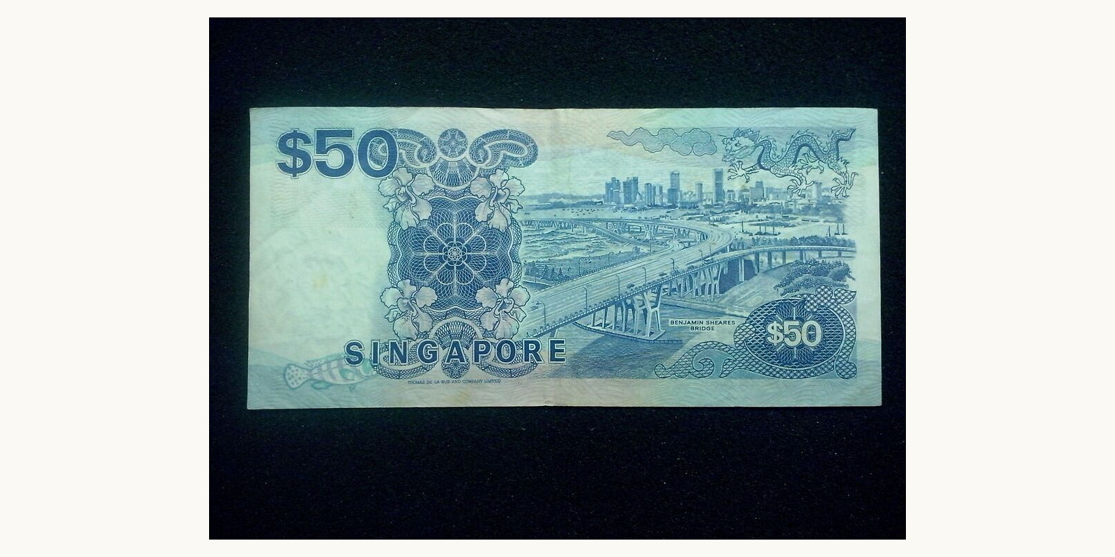 50 dollars Сингапур 1987 — Оборотная сторона