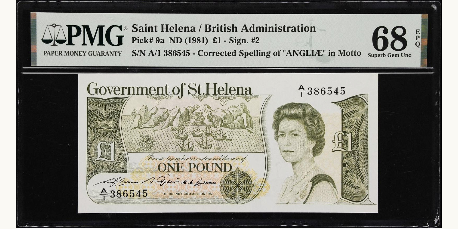 1 pounds о-в Св. Елены 1981 — Лицевая сторона