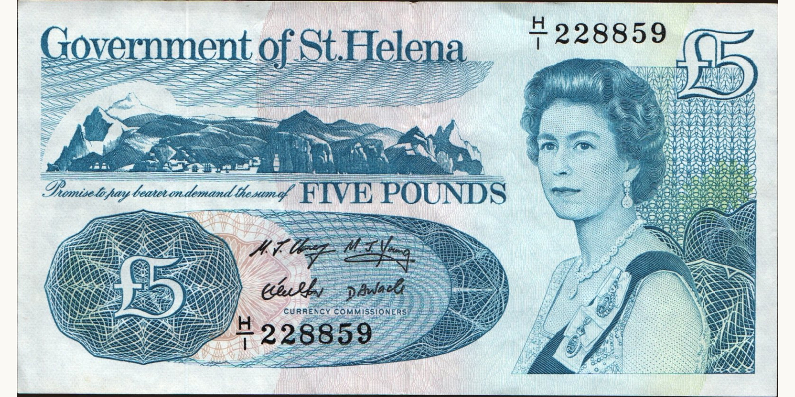 5 pounds Saint Helena 1998 — Front side