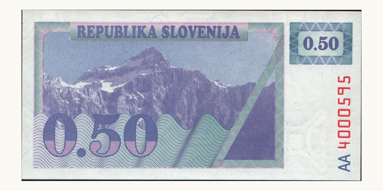 0.50 tolar Slovenia 1990 — Back side