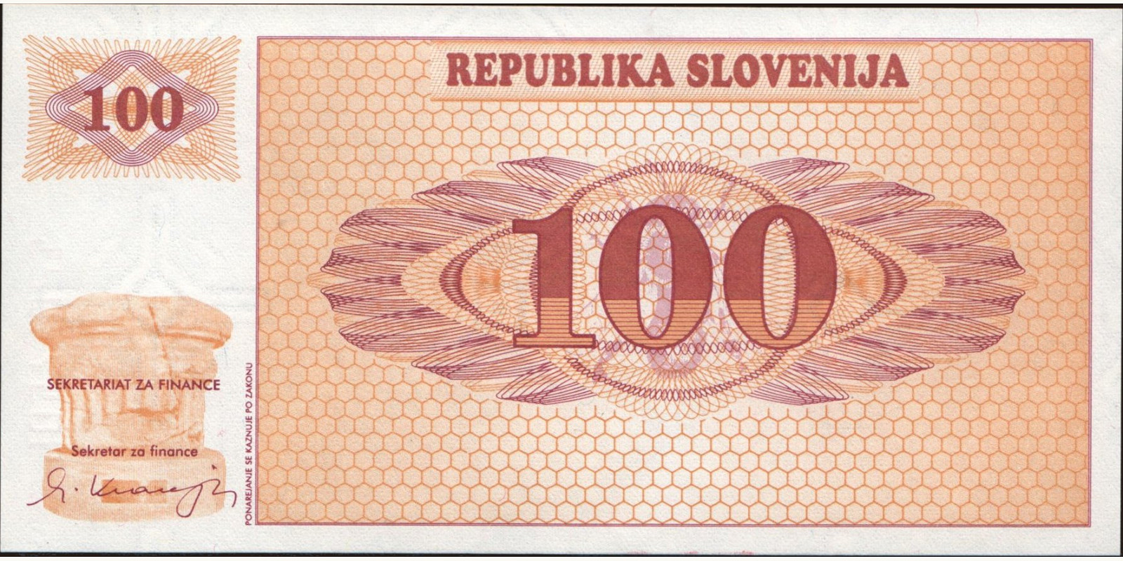 100 tolarjev 1990