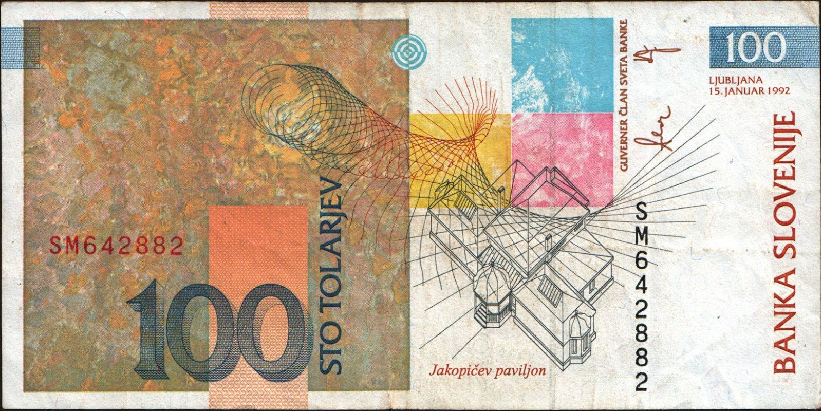 100 tolarjev Slovenia 2003 — Back side