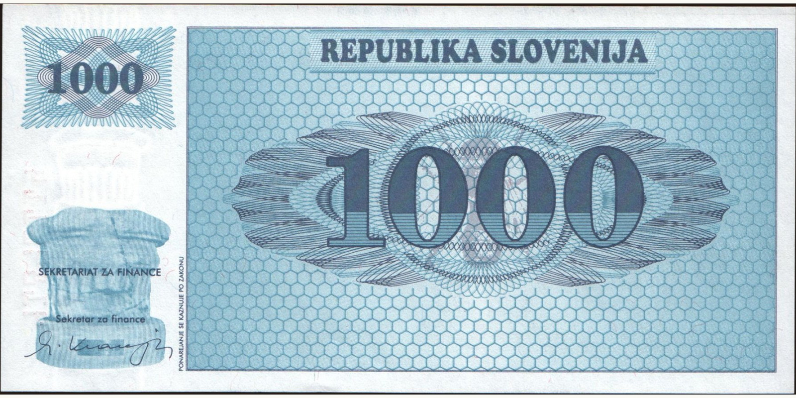 1000 tolarjev 1991